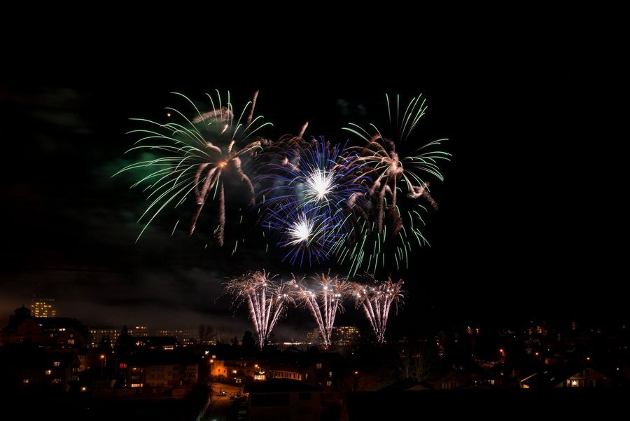 1. Januar Feuerwerk in Interlaken